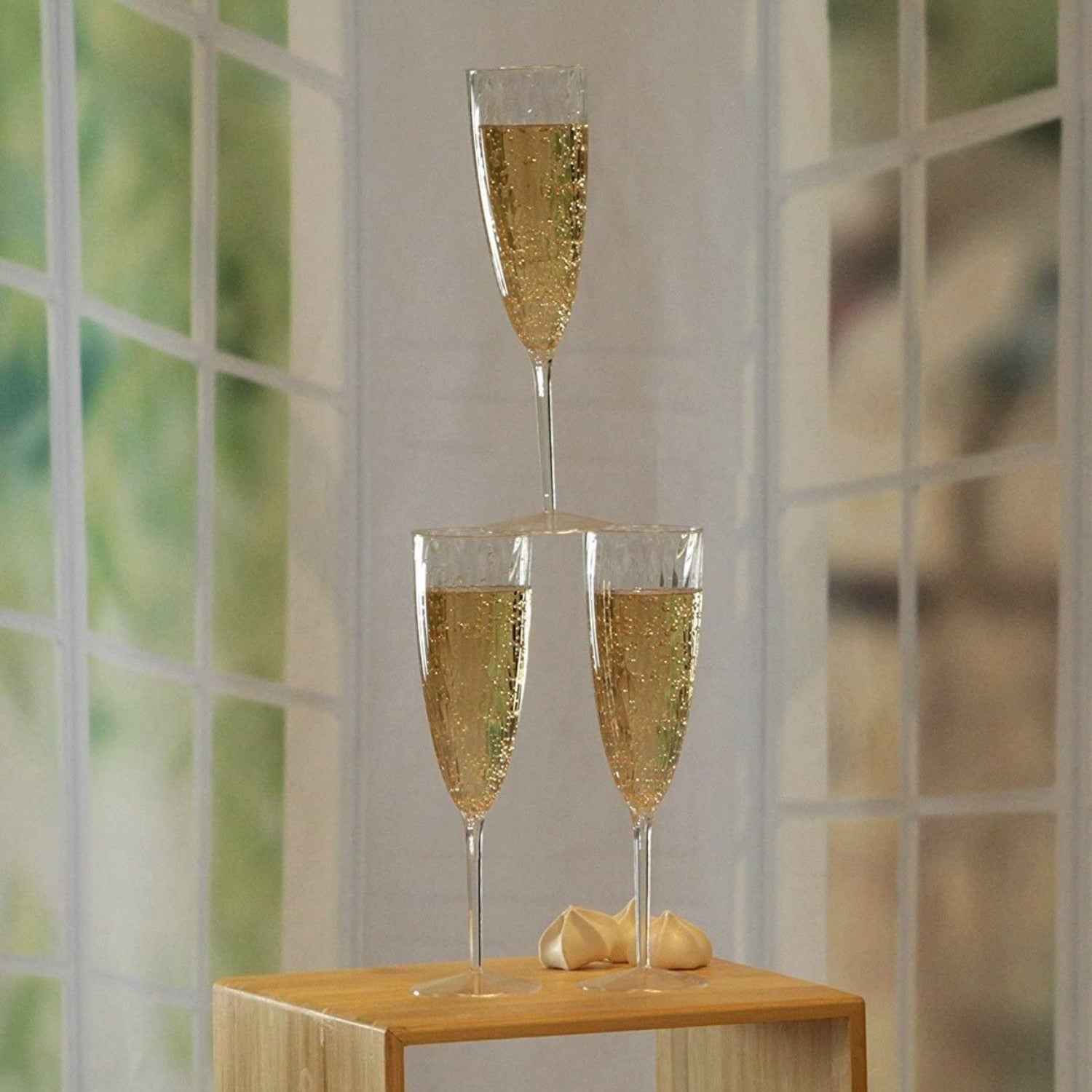 Lillian Tablesettings Elegant Plastic Champagne Flutes Clear 6 oz Cups Lillian   