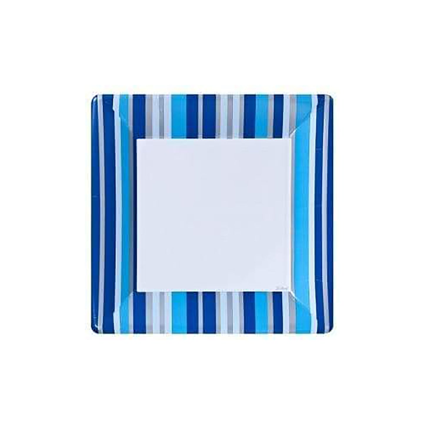 SALE Blue Stripe Square Plates 7" 24 count  Lillian   