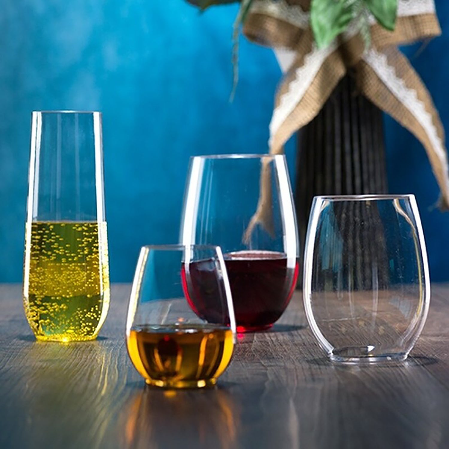 12oz. Clear Plastic Stemless Wine Glasses by Celebrate It™, 20ct