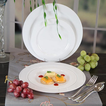 Plastic Plate - Matte Milk White Dinner Plates