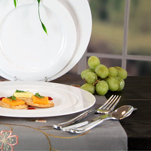 Cutlery Silverware Extra Heavyweight Disposable Flatware Combo Silver 96 Pieces Tablesettings Lillian   