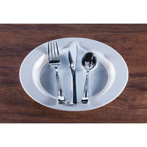 Cutlery Silverware Extra Heavyweight Disposable Flatware Combo Silver 96 Pieces Tablesettings Lillian   