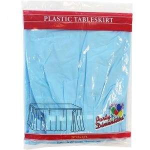 Light Blue 29''X14''  Plastic Tableskirt Tablesettings Party Dimensions   