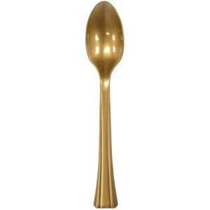 Lillian Tablesettings Extra Strong Quality Gold Premium Plastic Teaspoons Cutlery Lillian   