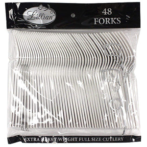 Lillian Tablesettings Extra Strong Quality Pearl Premium Plastic Forks Cutlery Lillian   