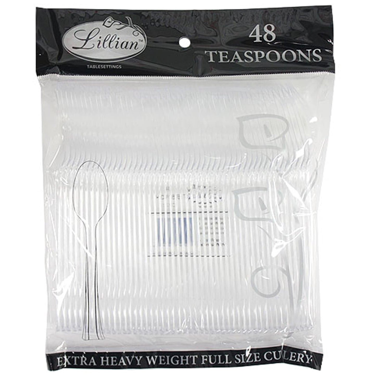 Lillian Tablesettings Extra Strong Quality Premium Plastic Clear Teaspoons Cutlery Lillian   
