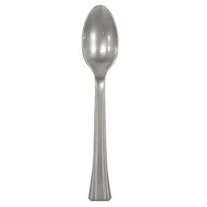 Lillian Tablesettings Extra Strong Quality Premium Plastic Teaspoon Silver Cutlery Lillian   