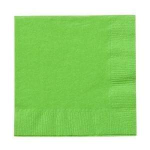 SALE Lime Green Beverage Napkins 20 count  Party Dimensions   