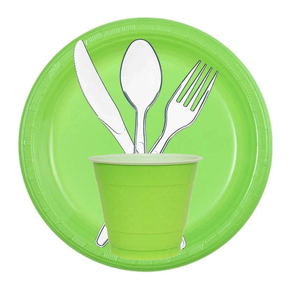 SALE Lime Green Plastic Plate 7" 15 count  Party Dimensions   