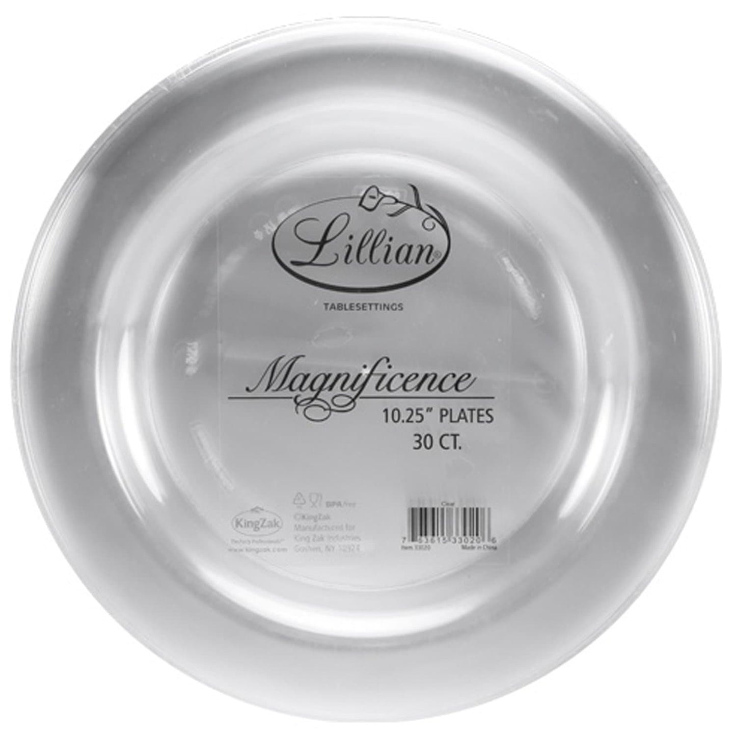 "BULK" Magnificence Heavy weight 10.25" Plastic Dinner Plate Value pack Clear Plastic Plates Lillian Tablesettings   