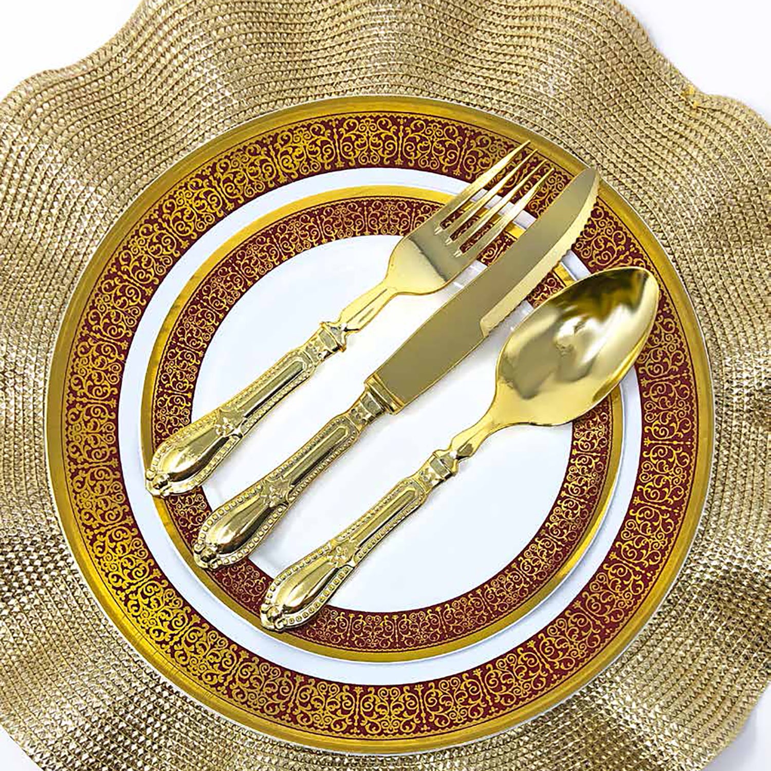 Gold Braided Chargers 14.5″ Tablesettings Decorline   