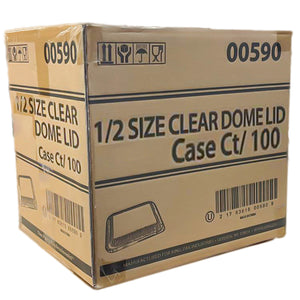 Case of Plastic - 9" x 13" - Disposable - 1/2 Size - Clear - Dome Lid for Regular Pans | 100 ct. Disposable JetFoil   