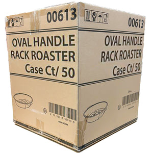 Case of Aluminum - 18¼" x 13" x 3½" - Disposable - Large Oval Rack Roaster w/ handles | 50 ct. Disposable JetFoil   
