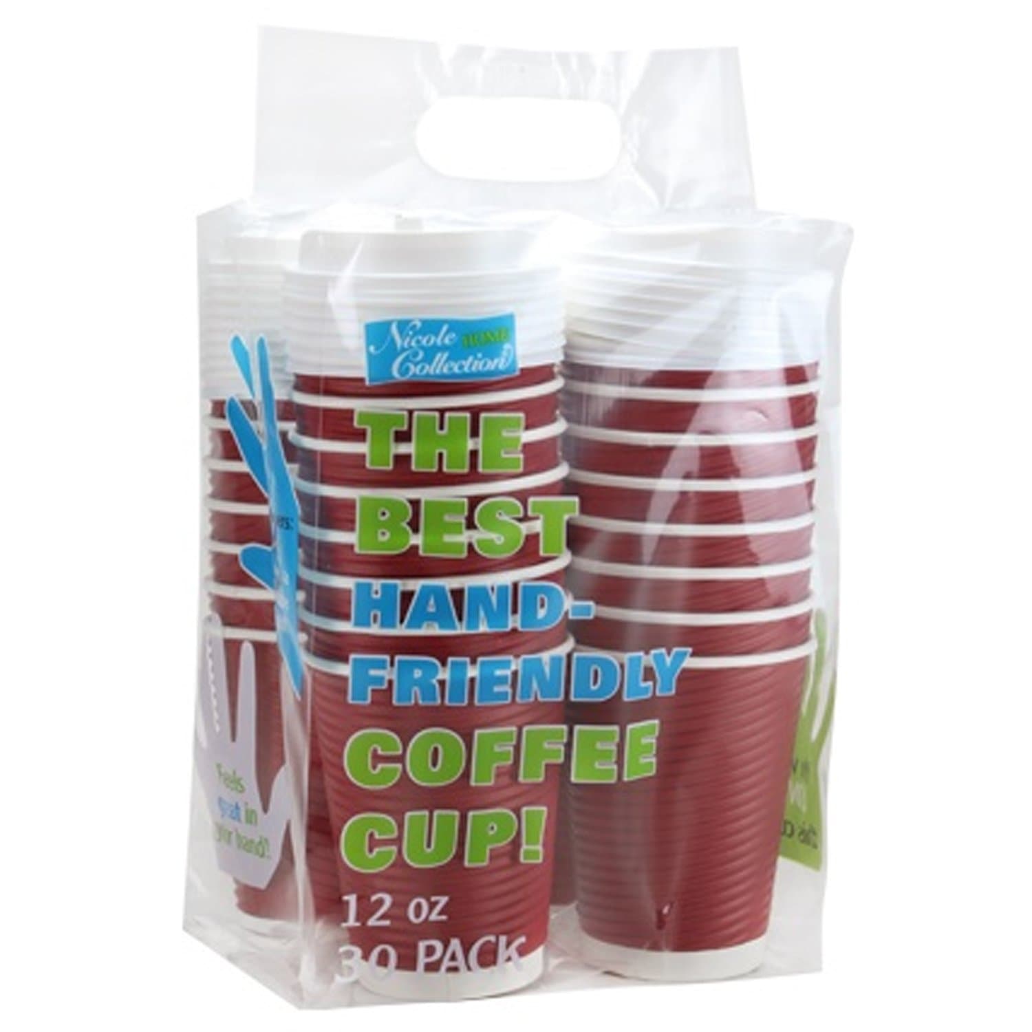 Paper Cup Maroon Hot Cold with lid 12 oz Paper Cups Nicole Home   