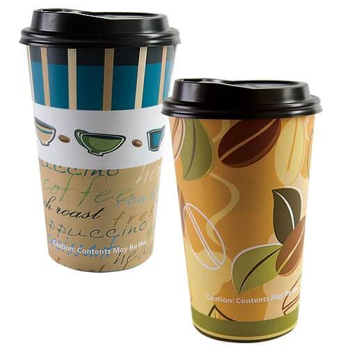 Paper Cup Geometrix Hot Cold with lid 16 oz Paper Cups Nicole Home   