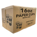 Case of Paper - 16 oz. - Disposable - Coffee Bean Pattern - Hot/Cold Cups w/ lid | 384 ct. Paper Cups Nicole Home   