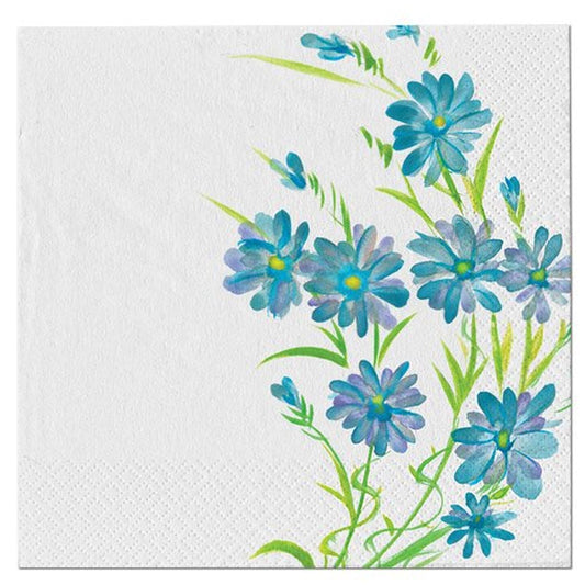 Blue Floral Lunch Napkins Tablesettings Nicole Collection   