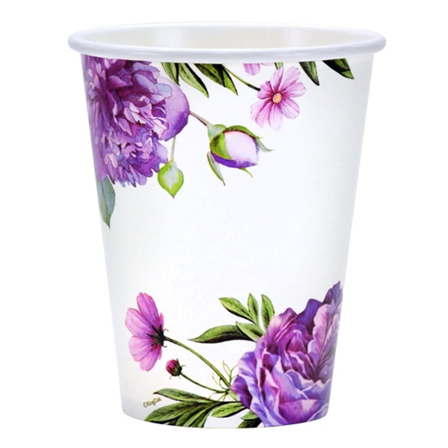 Paper Cup Hot Cold Peony 12 oz  24 Count Paper Cups Nicole Home   