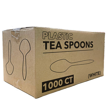 *WHOLESALE* Disposable - Medium Weight - White - Tea Spoons | 1000 ct. Buy Bulk Nicole Collection   