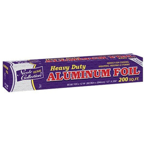 Nicole Home collection HEAVY WEIGHT Aluminum Foil 12" 200Ft Disposable Nicole Collection 1 PACK  