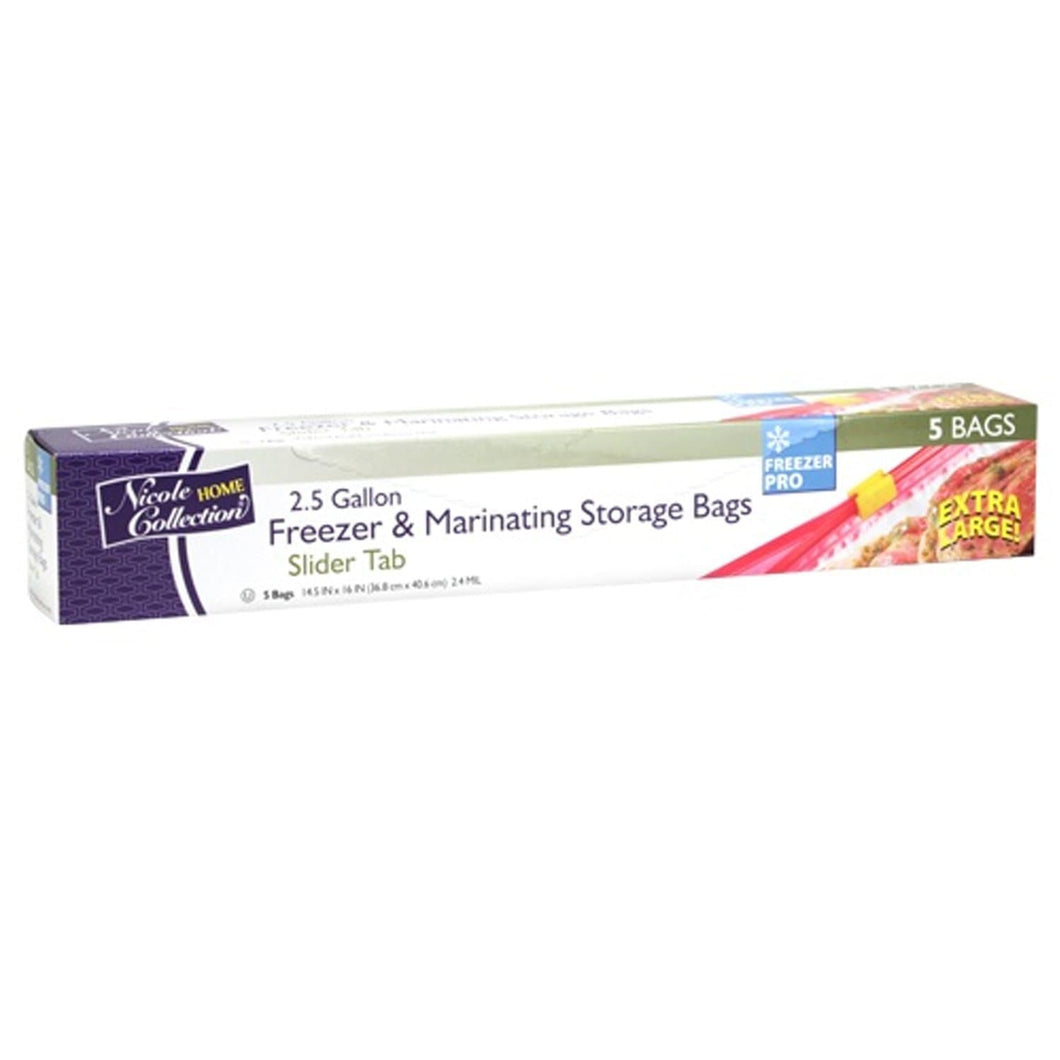 Nicole Home Collection Freezer/Storage Bags with Slide 2.5 gal Food Storage & Serving Nicole Collection   