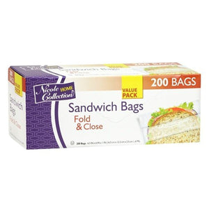 Nicole Home Collection Sandwich Bags Value Pack Fold & Close Bags Food Storage & Serving Nicole Collection   
