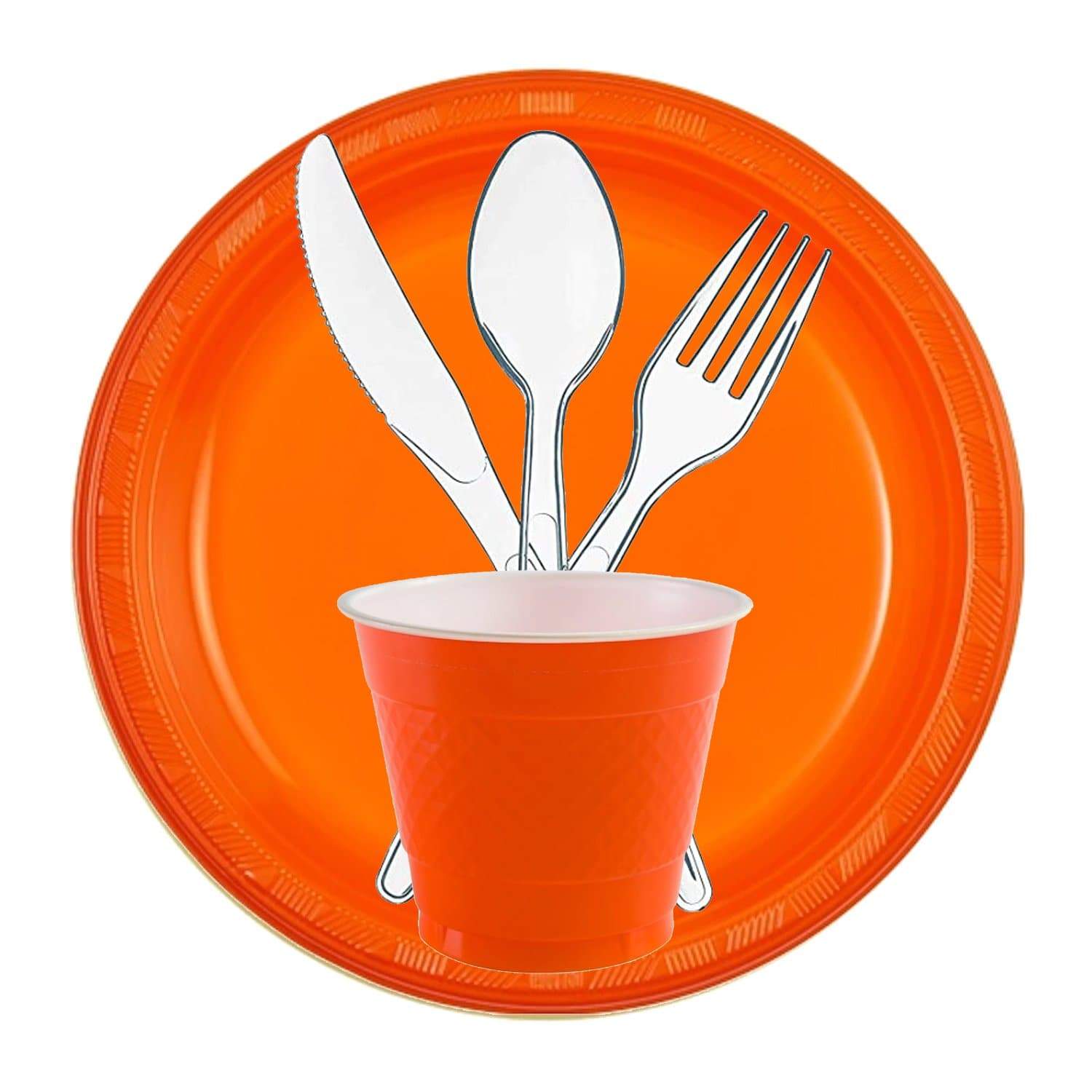 SALE Hanna K. Signature Plastic Plates Orange 7" 50 count  Hanna K   