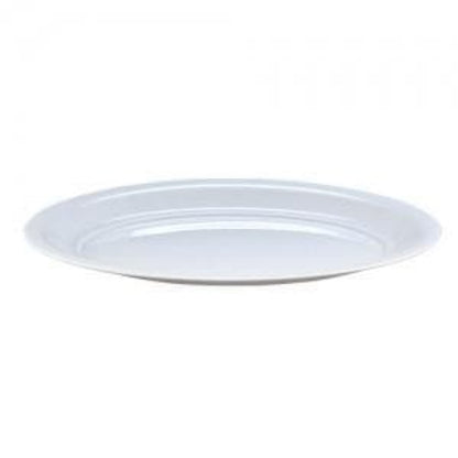 Oval Plastic Tray White 18.5'' X 14.25'' Serverware Hanna K Signature   