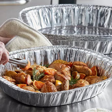 Case of Aluminum - 17⅔" x 14⅖" x 3⅛" - Disposable - Large Oval Rack Roaster | 100 ct. Disposable Nicole Collection   