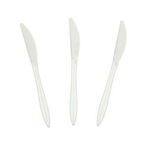 Case of Plastic - Disposable - Medium Weight - White - Knives | 1000 ct.  Nicole Collection   