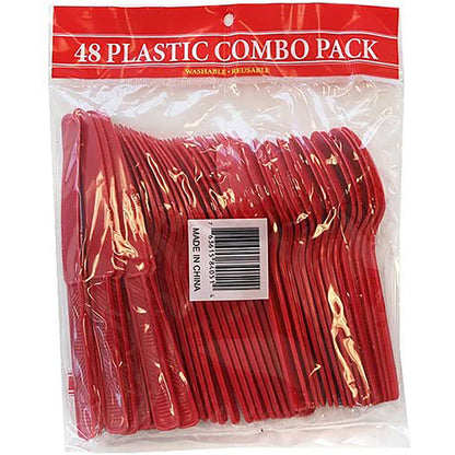 Red Combo Cutlery Cutlery Party Dimensions   
