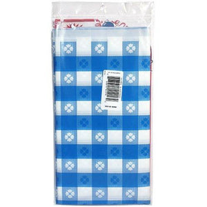 Tablecover Plastic Blue Gingham Rectangular  54'' X 108'' Tablesettings Party Dimensions   