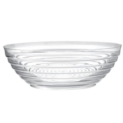 Large Plastic Round Clear Ringed Serving Bowl 11" Extra heavy weight Serverware Party Dimensions 1 Piece  