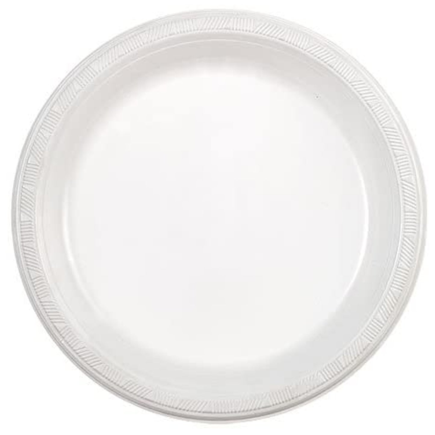 Party Dimensions Round White Party Plastic Plates 9" Plastic Plates Party Dimensions 10 PIECES  