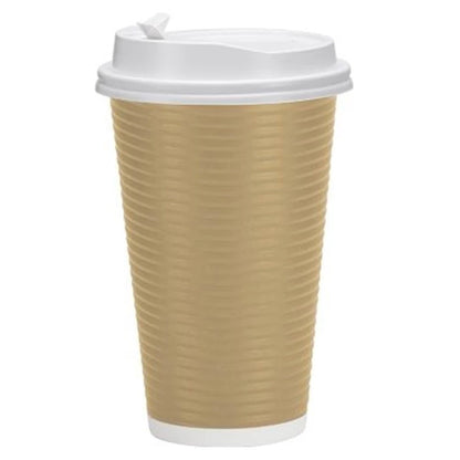 Paper Cup Tan Hot Cold with lid 16 oz Paper Cups Nicole Home   