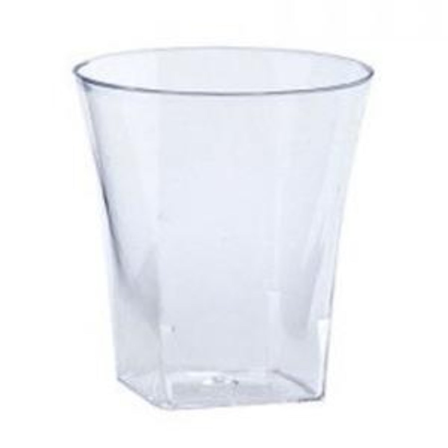 Plastic Flared Tumbler Clear Square Shot Cups HEAVY QUALITY 2 oz Cups Lillian   