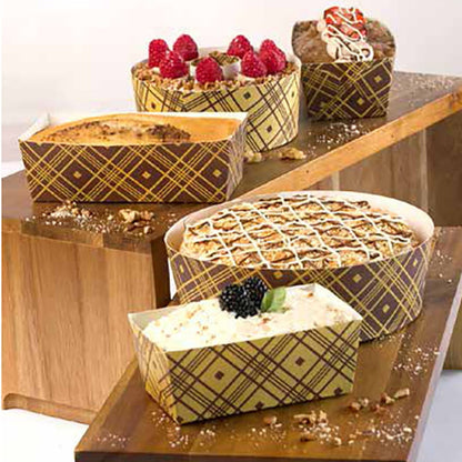 Premium Quality Paper Brown Tan Baking Pan 7"x2.5"x2" 6CT Disposable Hanna K   
