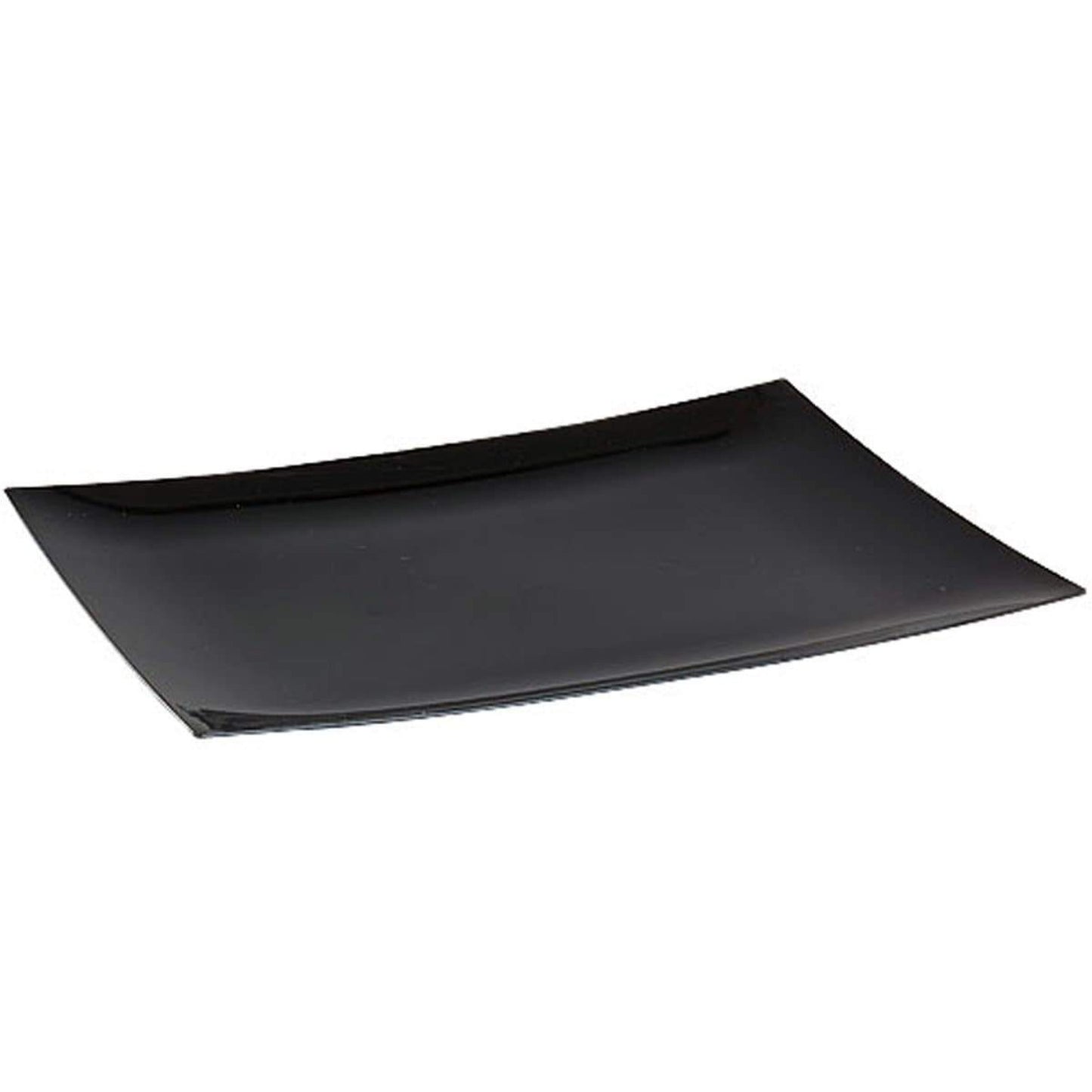 Rectangular Plastic Entree Plates Black 11.75" Plates Lillian Tablesettings   