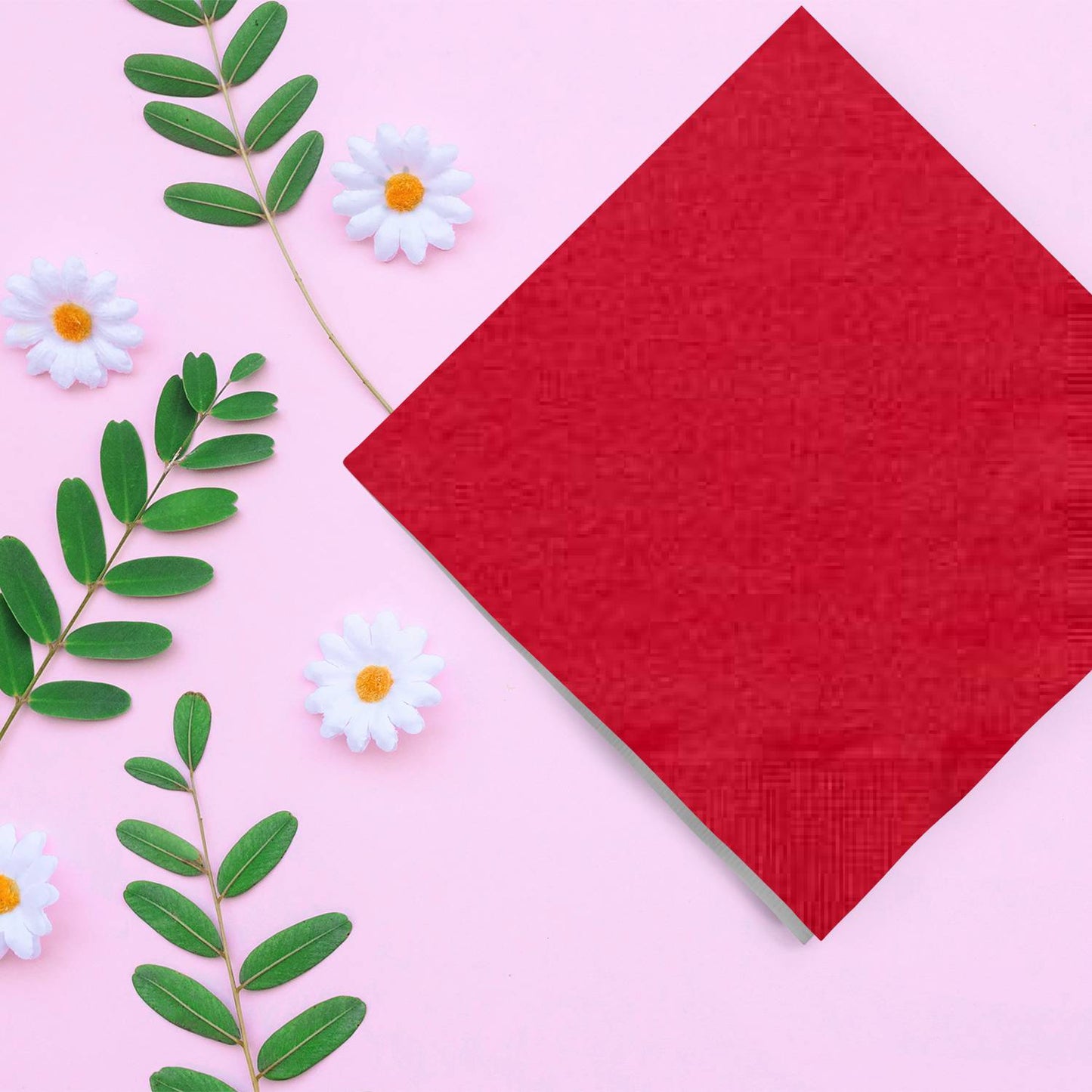 Red Lunch Napkins Napkins Party Dimensions   