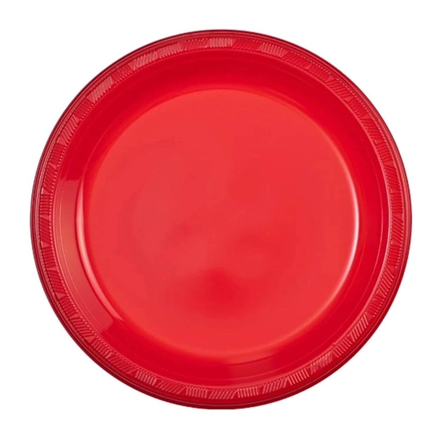 Red Round Plastic Plate 9" Plastic Plates Party Dimensions   