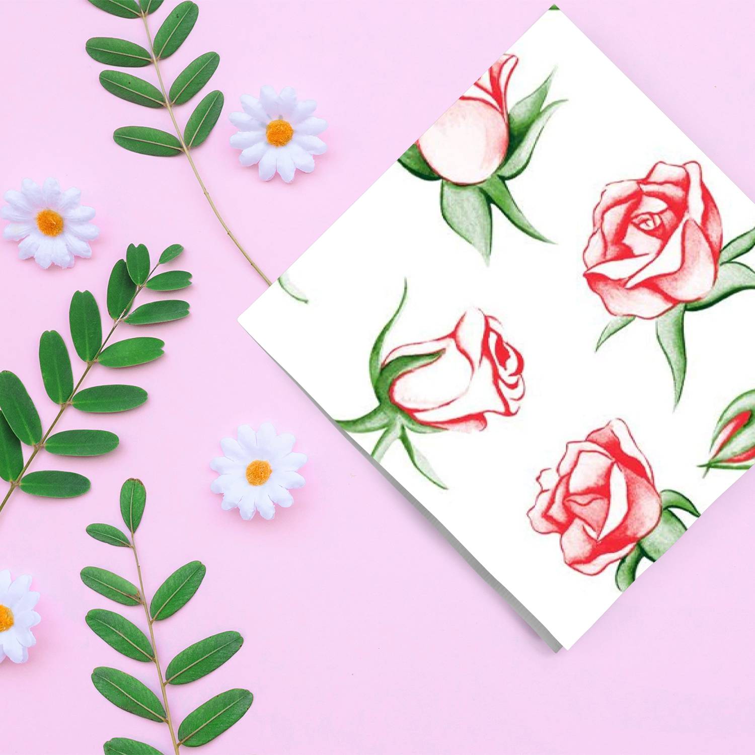 Rose Explosion Disposable Lunch Paper Napkins 20 Ct Tablesettings Nicole Fantini Collection   