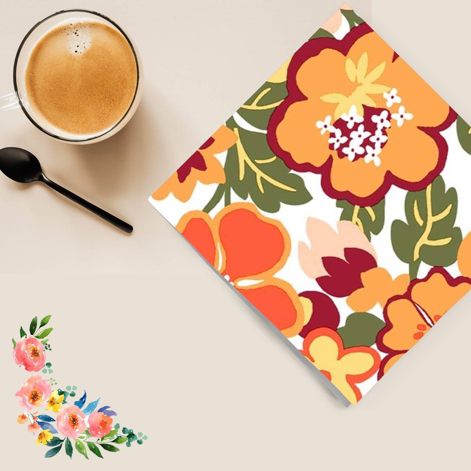 Scattered Blossoms Disposable Lunch Paper Napkins 20 Ct Tablesettings Nicole Fantini Collection   