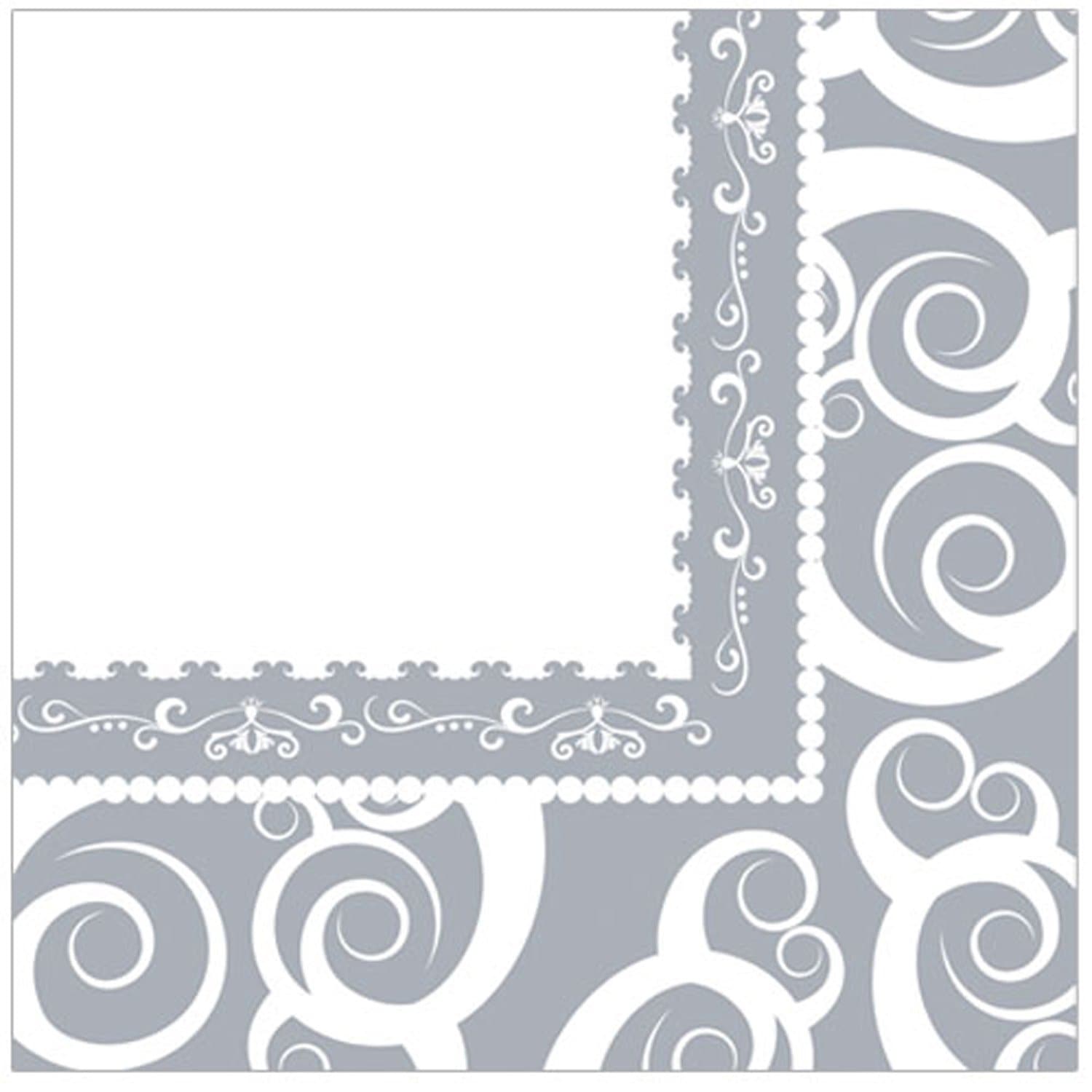 Silver Medley Beverage Napkins 75 count Tablesettings Hanna K Signature   