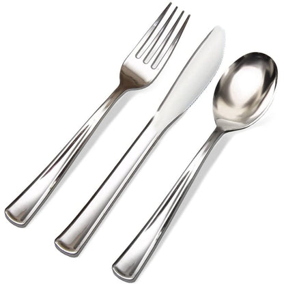 Premium Plastic Fork Polished Silver Tablesettings Lillian   