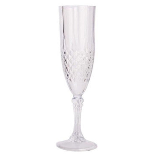 Simcha Collection Crystal Effect Elegant Plastic Champagne Flutes 5oz Cups Blue Sky   