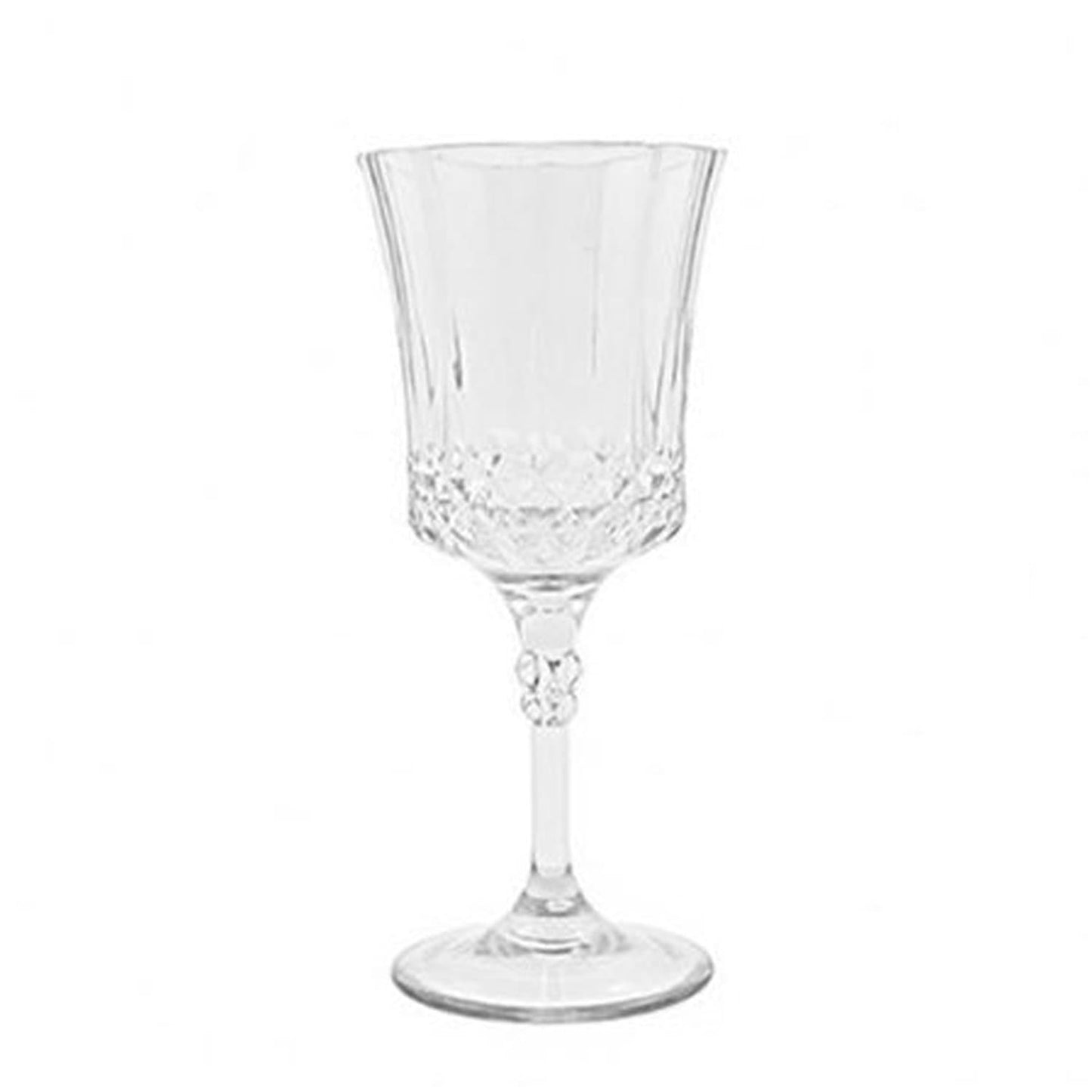 Simcha Collection Crystal Like Elegant Plastic Wine Glasses French Goblets Clear 10oz Cups Blue Sky   