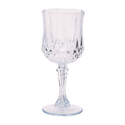 Simcha Collection Crystal Like Elegant Plastic Wine Glasses 8 oz Cups Blue Sky   