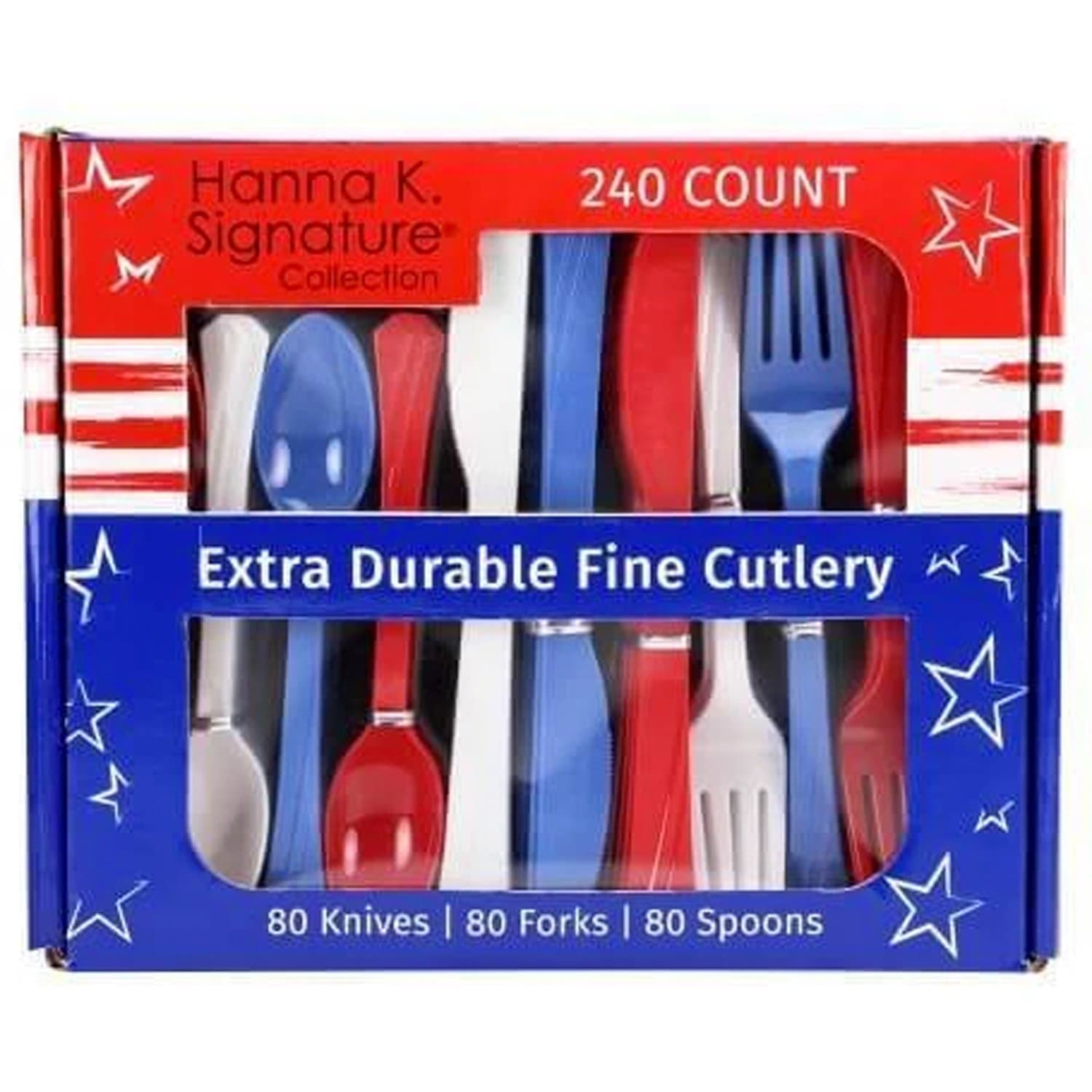 Stars 'N Stripes Combo Heavyweight Plastic Cutlery Cutlery Hanna K   