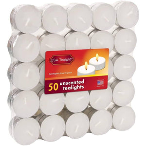 Tealight Candles White Unscented 50 count Disposable OnlyOneStopShop   