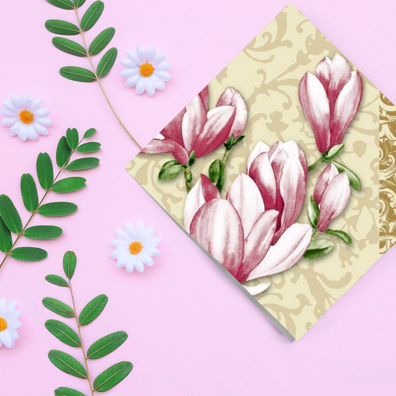 Timeless Tulip 2 Disposable Lunch Paper Napkins 20 Ct Tablesettings Nicole Fantini Collection   